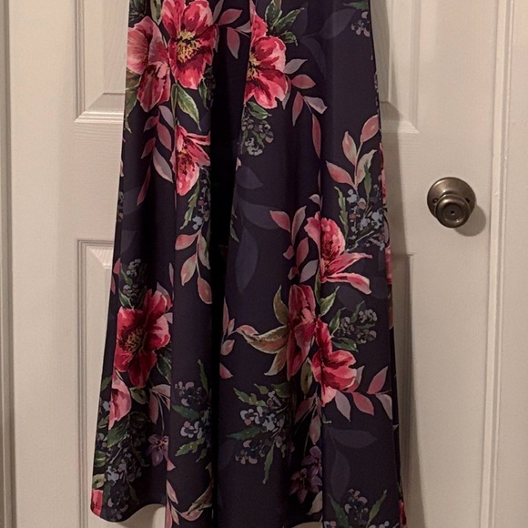 Melonie T Womens Belted Sleeveless Floral Evening Gown - Picture 6 of 13